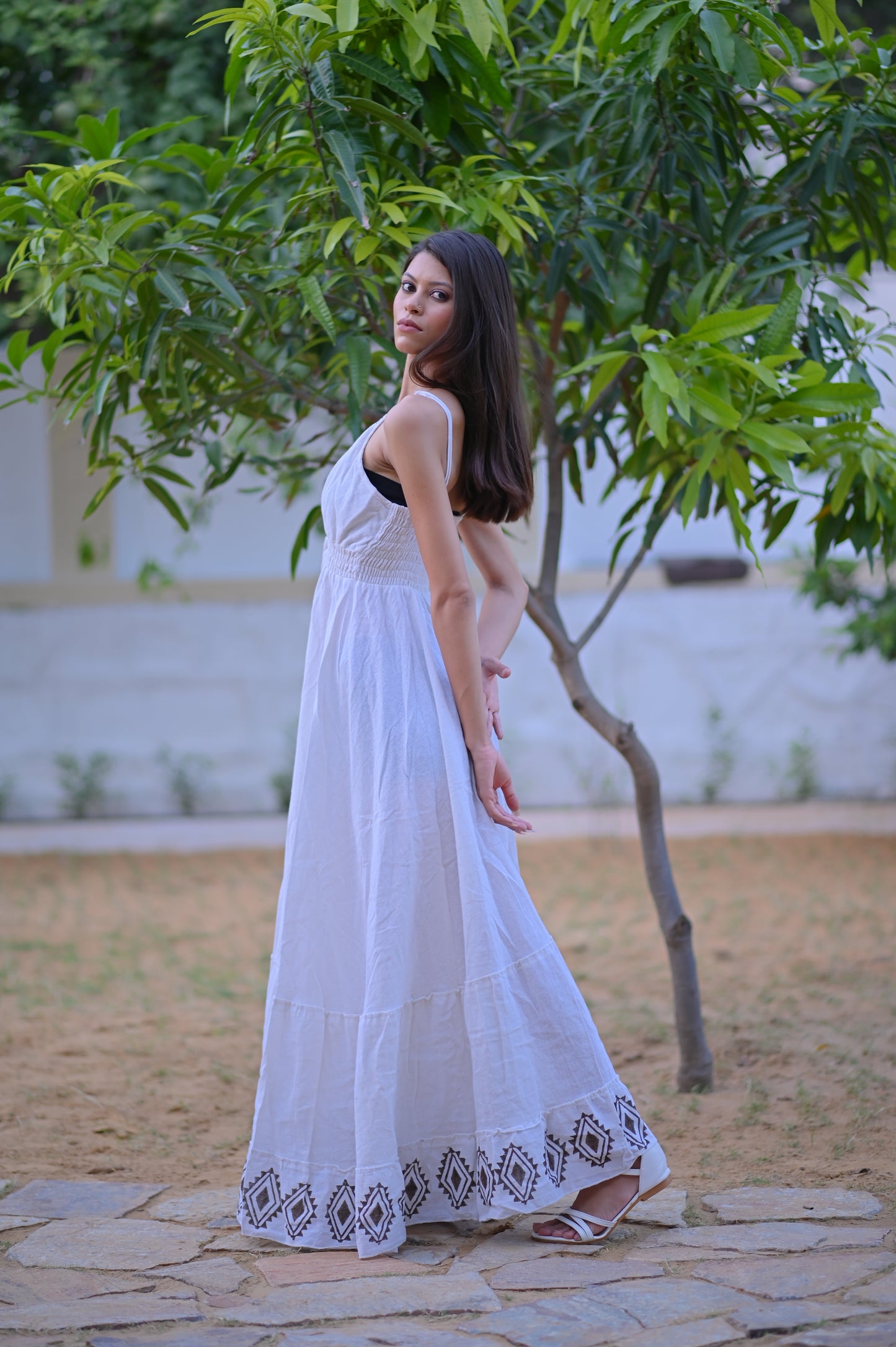White Boho Chic Maxi Dress