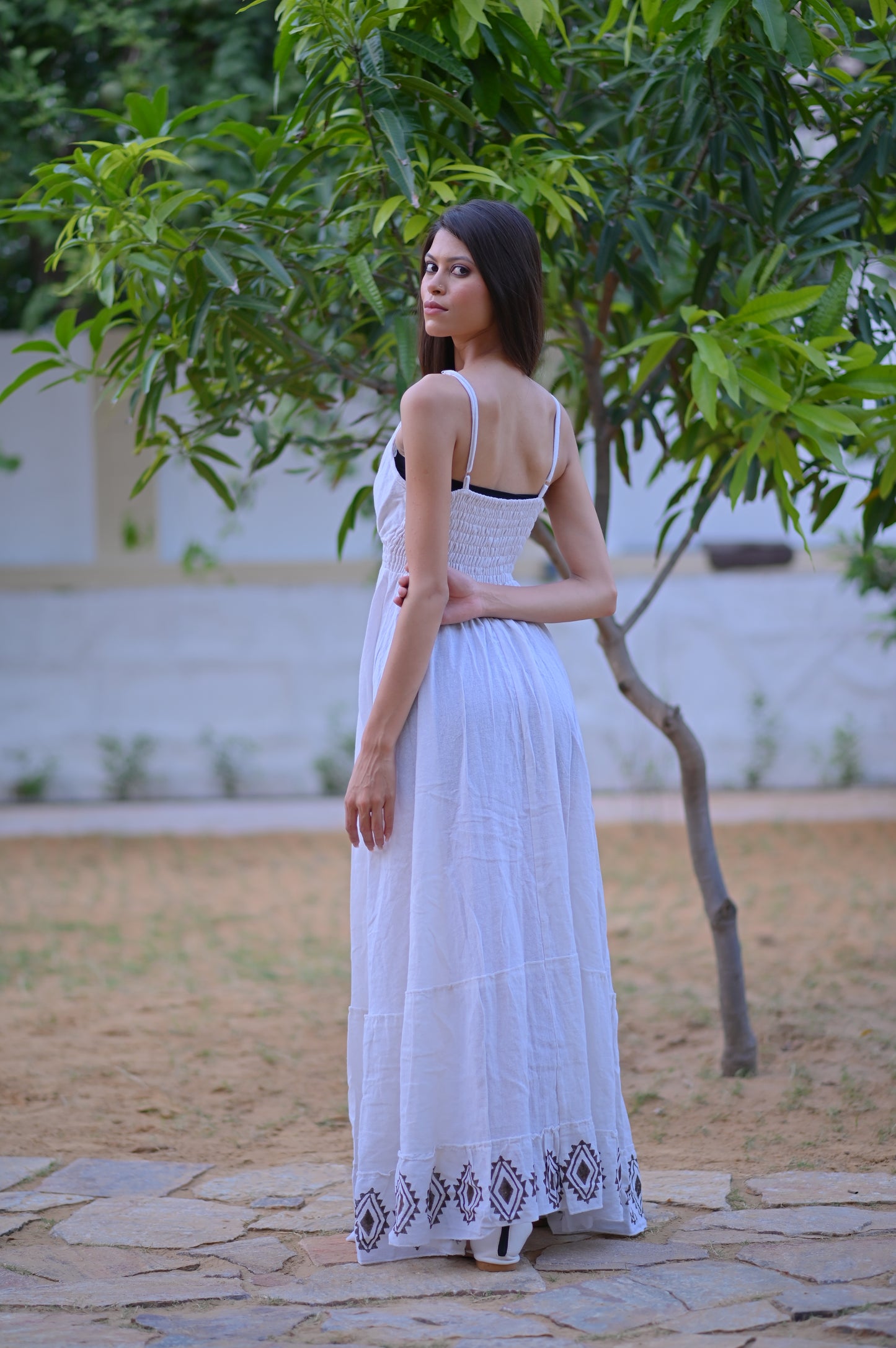 White Boho Chic Maxi Dress