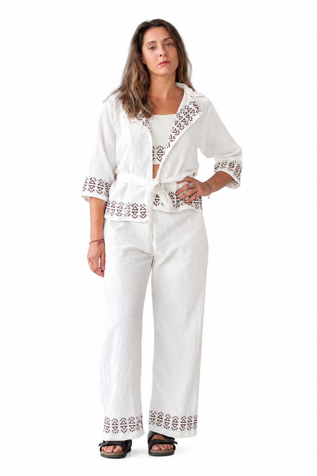 JUTE THREE PIECE BELT CO- ORD SET