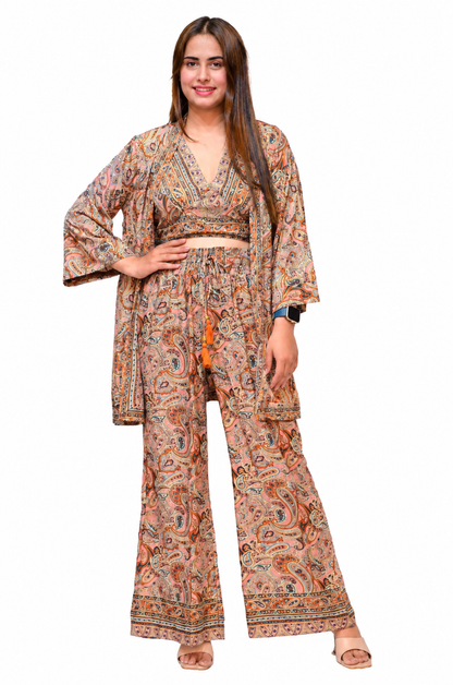 SILK THREE-PIECE CO ORD SET