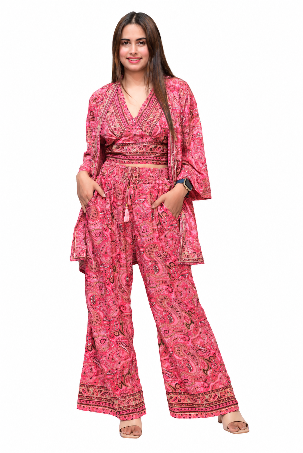SILK THREE-PIECE CO ORD SET