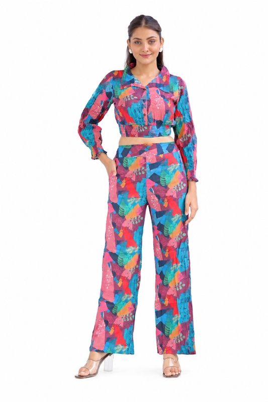 BUTTON BOBIN TOP PAJAMA SET