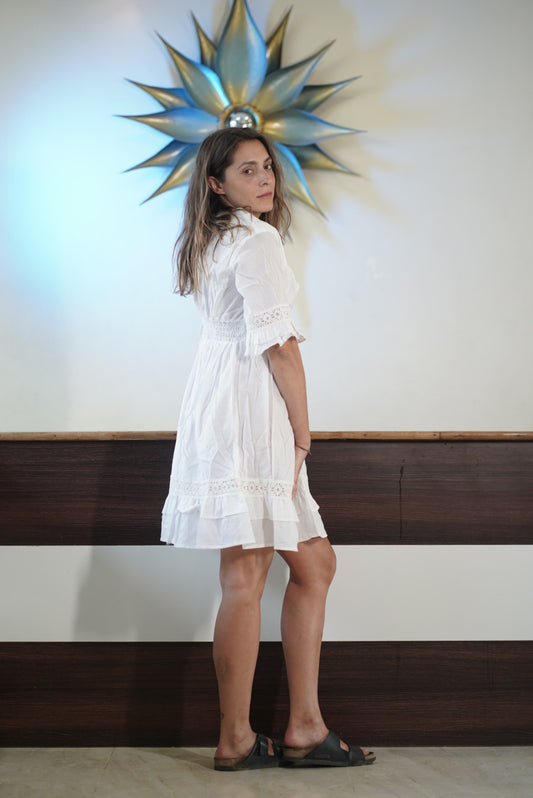 LACE SHORT BOHO DRESS