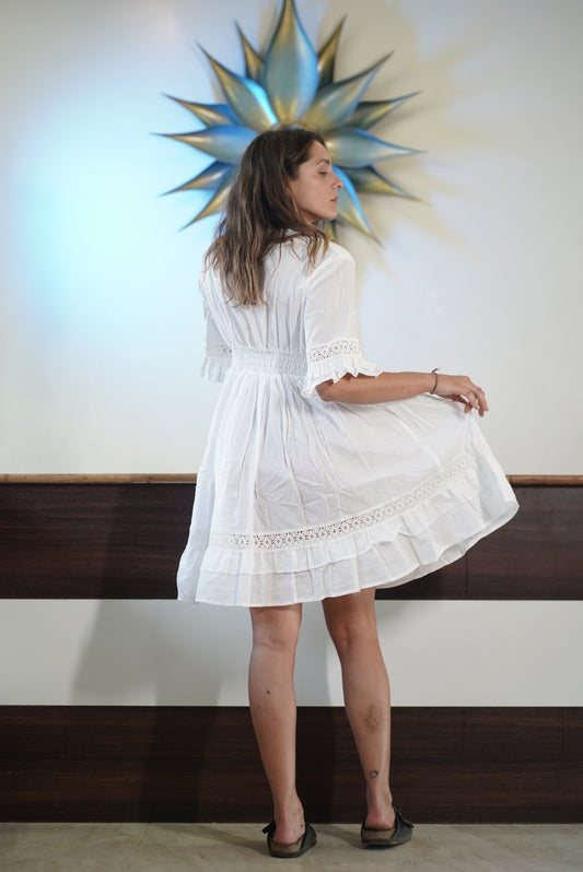 LACE SHORT BOHO DRESS