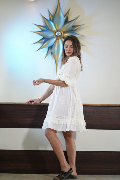 LACE SHORT BOHO DRESS