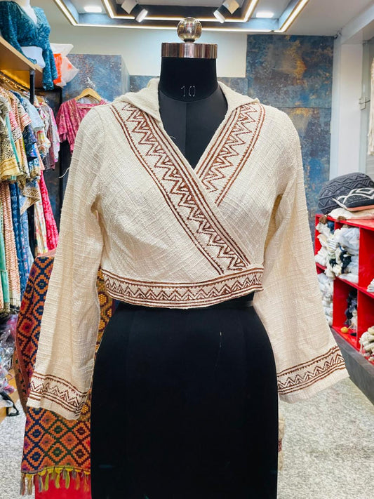 tie top in boho jute print