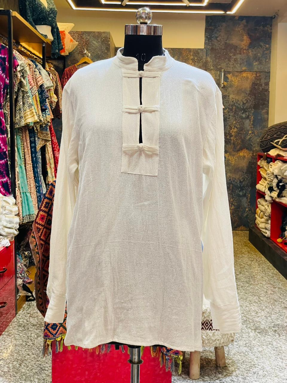 3 button straight kurti